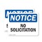 Signmission No Solicitation OSHA Notice Sign, Plastic, 14in W x 10in L, 2PK OS-2PACK-NS-P-1014-L-16197 - alternate 1